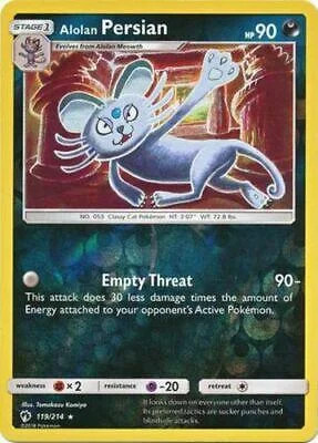 Persian d’Alola #119 — Tonnerre Perdu (Reverse Holo)