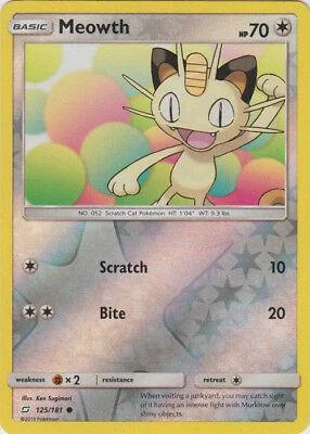 Meowth #125 — União de Aliados (Reverse Holo)