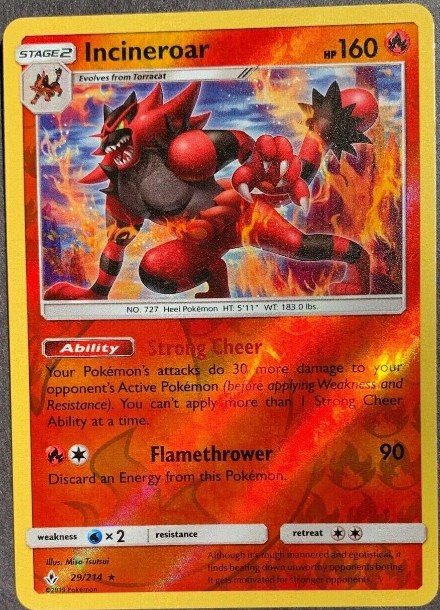 Incineroar #29 — Unbroken Bonds (Reverse Holo)