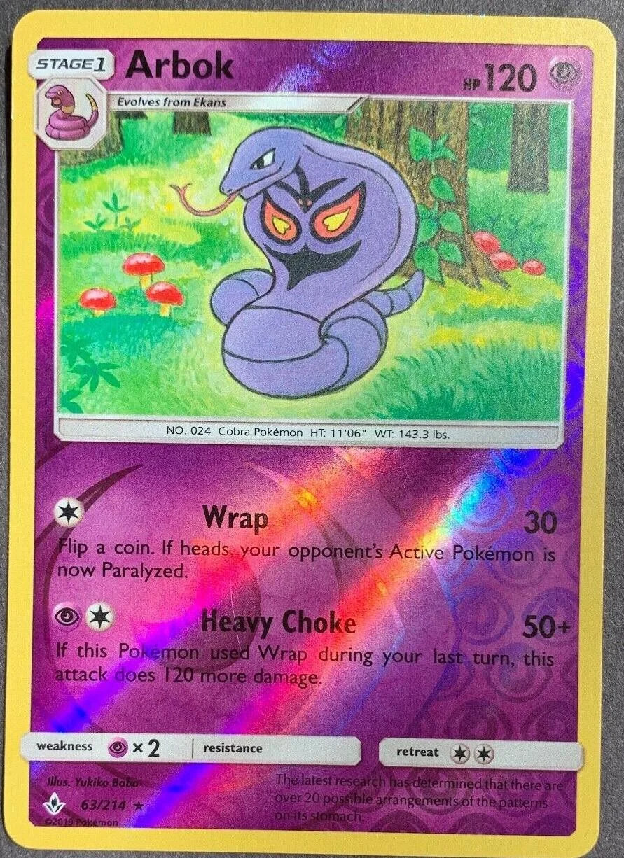 Arbok #63 — Unbroken Bonds (Reverse Holo)