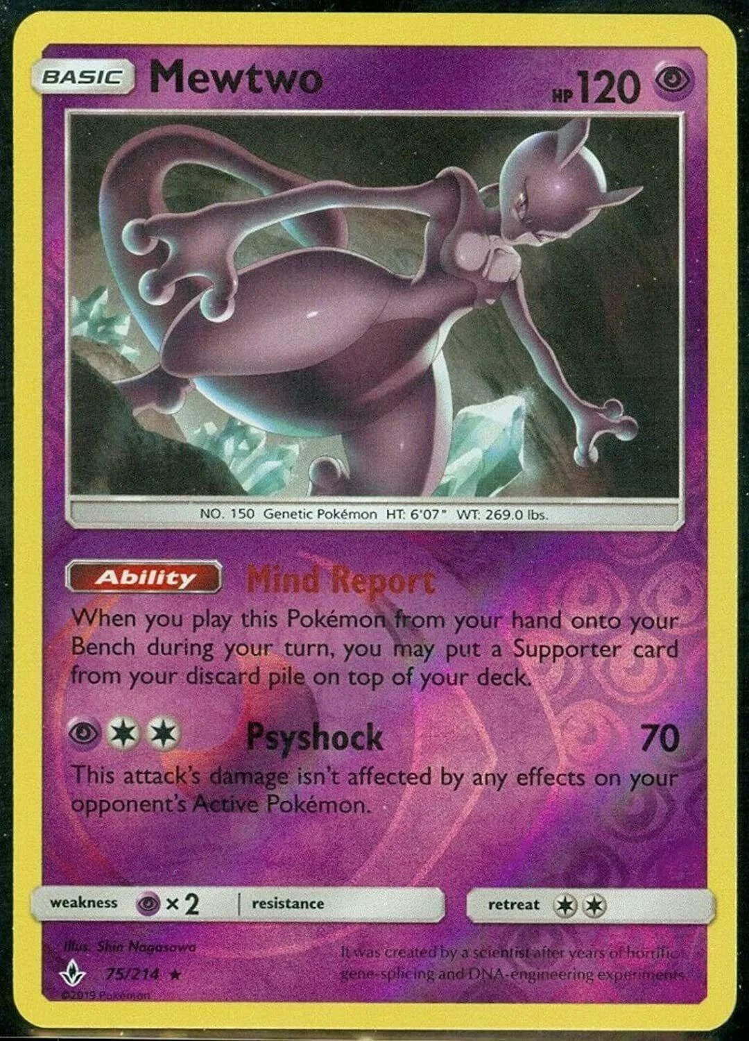 Mewtwo #75 — Legami Inossidabili (Reverse Holo)