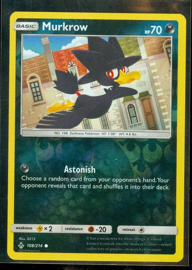Murkrow #108 — Vínculos Indestructibles (Reverse Holo)