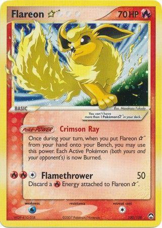 Flareon Gold Star #100 — EX Power Keepers (Reverse Holo)
