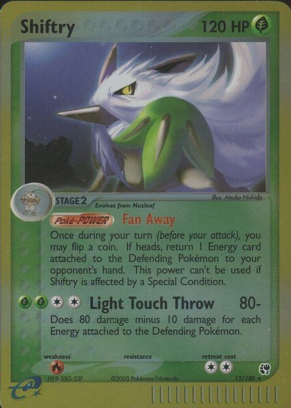 Shiftry #12 — EX Sandstorm (Reverse Holo)