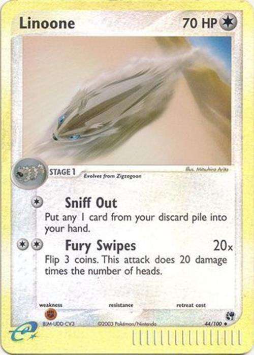 Linoone #44 — EX Sandstorm (Reverse Holo)