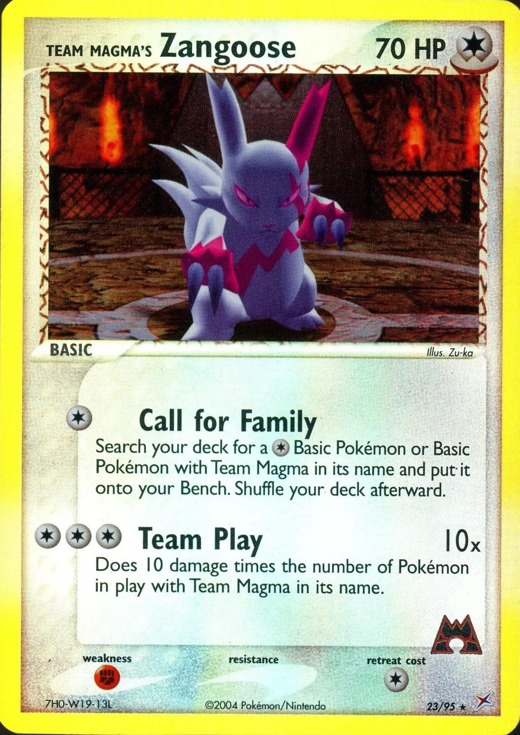 Zangoose #23 — EX Team Magma vs Team Aqua (Reverse Holo)
