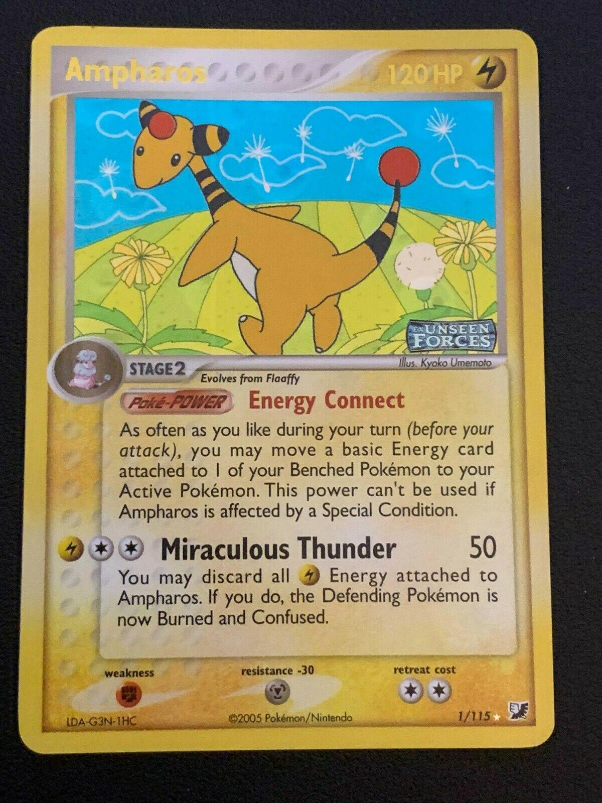 Ampharos #1 — EX Unseen Forces (Reverse Holo)