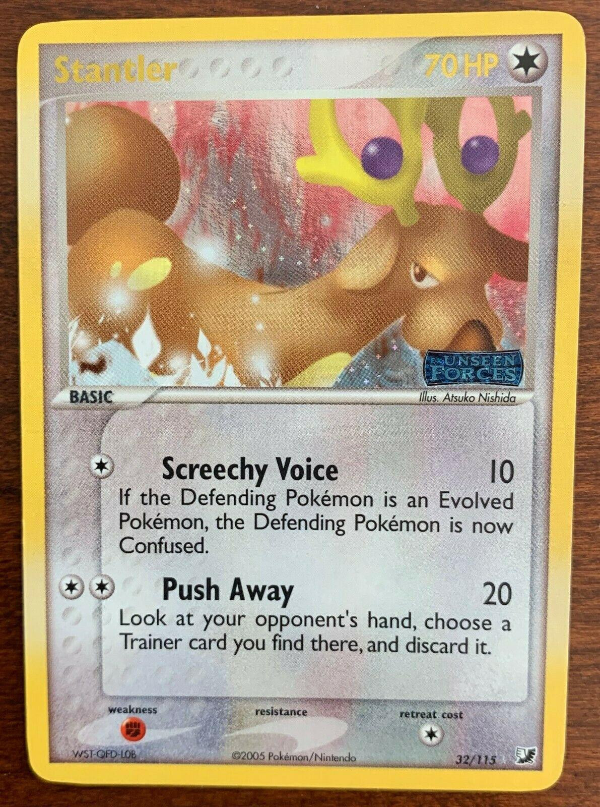 Stantler #32 — EX Unseen Forces (Reverse Holo)