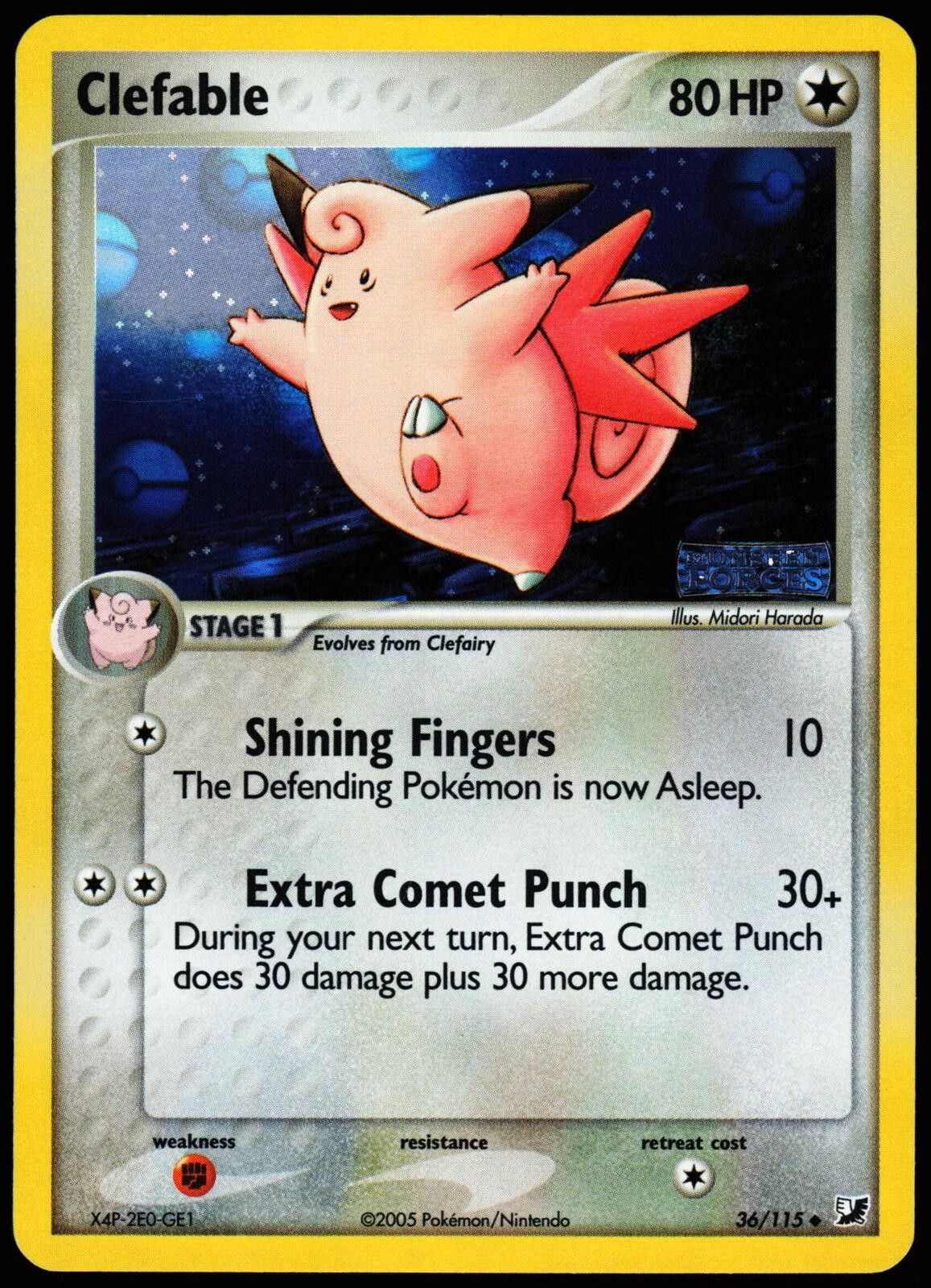 Clefable #36 — EX Unseen Forces (Reverse Holo)