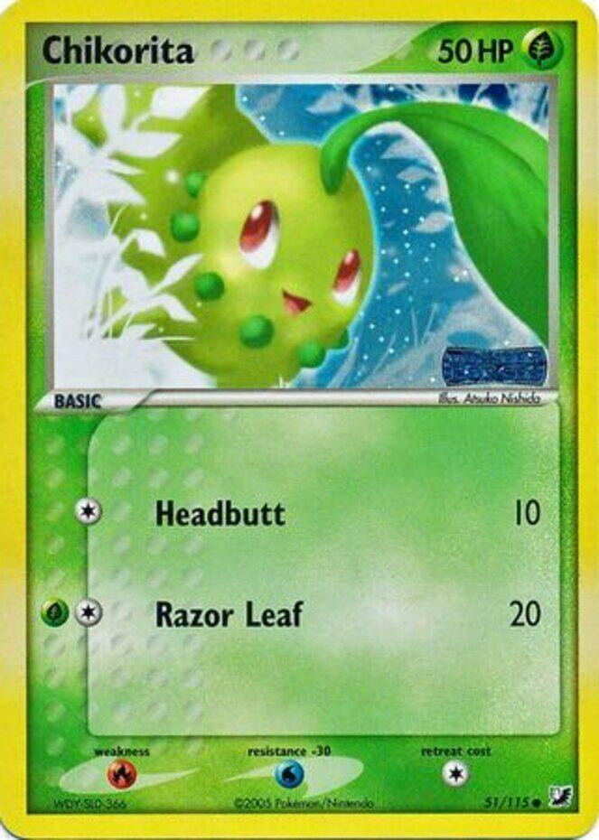 Chikorita #51 — EX Unseen Forces (Reverse Holo)
