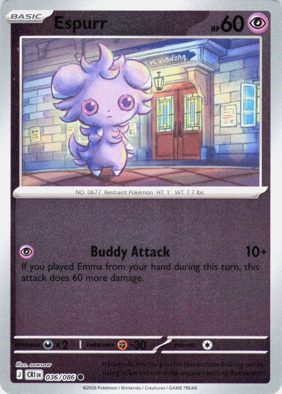 Espurr #036 — Chaos Rising (Reverse Holo)