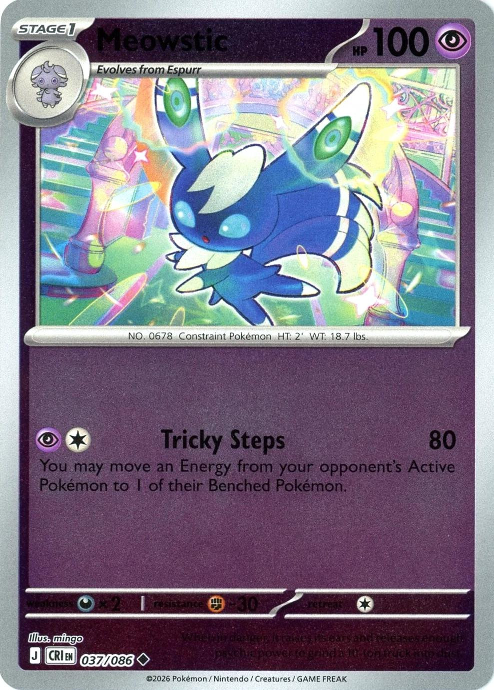 Meowstic #037 — Chaos Rising (Reverse Holo)